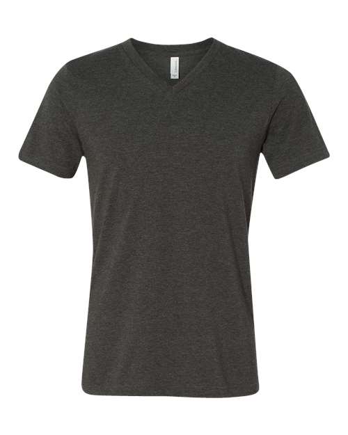Unisex Heather CVC V-Neck Tee - L