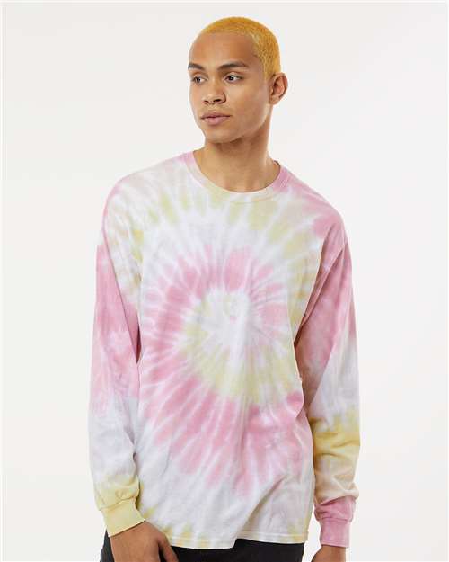 Unisex Tie-Dyed Long Sleeve T-Shirt - XL