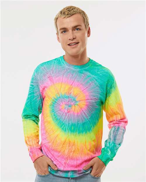 Unisex Tie-Dyed Long Sleeve T-Shirt - L