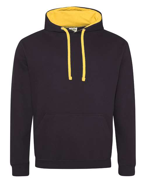 Unisex Midweight Varsity Contrast Hooded Sweatshirt