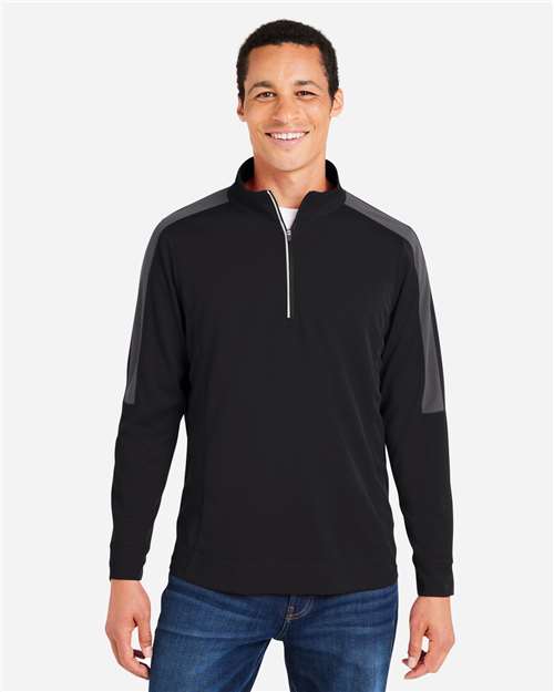 Men's Market Snag Protect Mesh Colorblock Quarter-Zip Pullover CE404