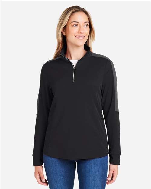 Women's Market Snag Protect Mesh Colorblock Quarter-Zip Pullover CE404W