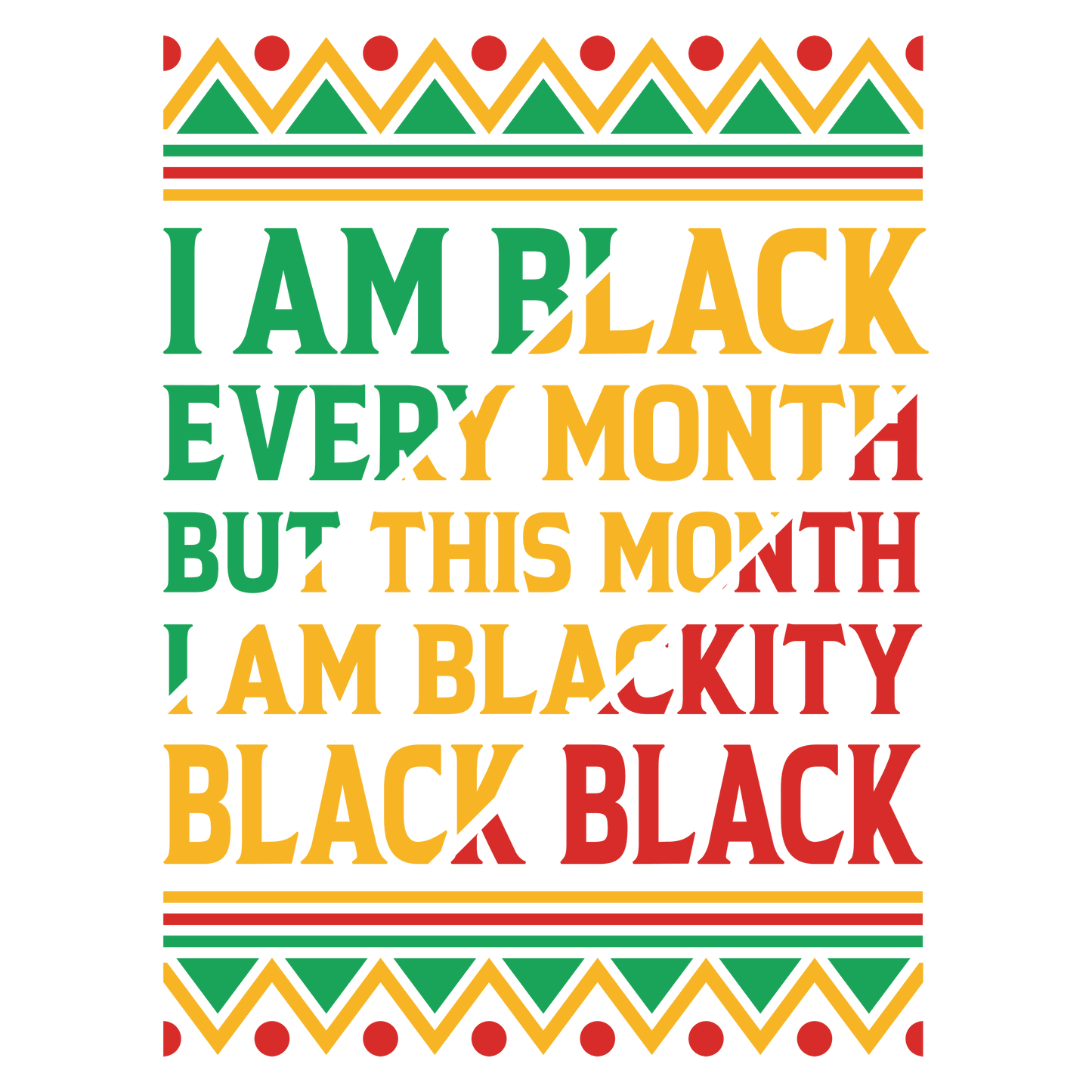I Am Black Every Month DTF Print