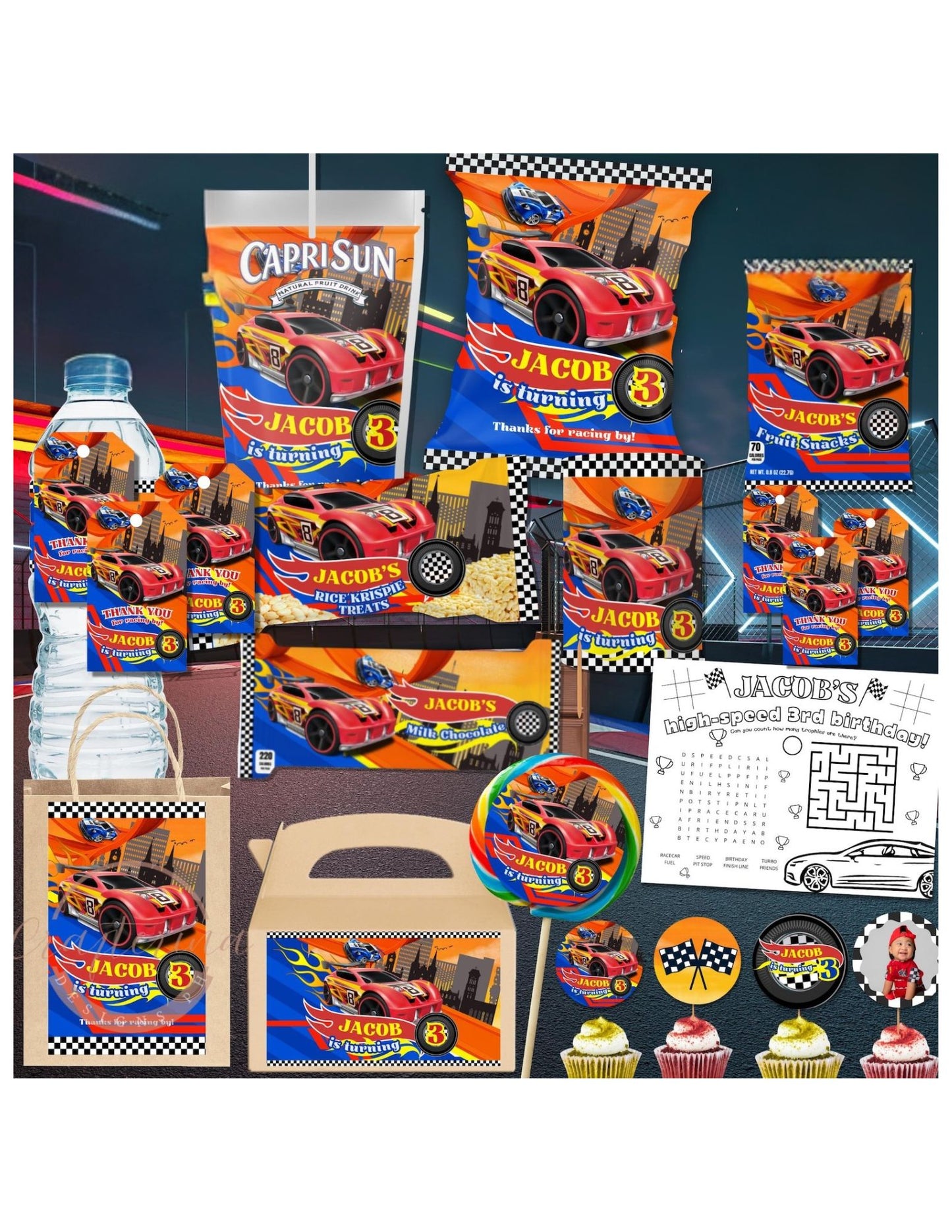 Hot Wheels Birthday Party Favors