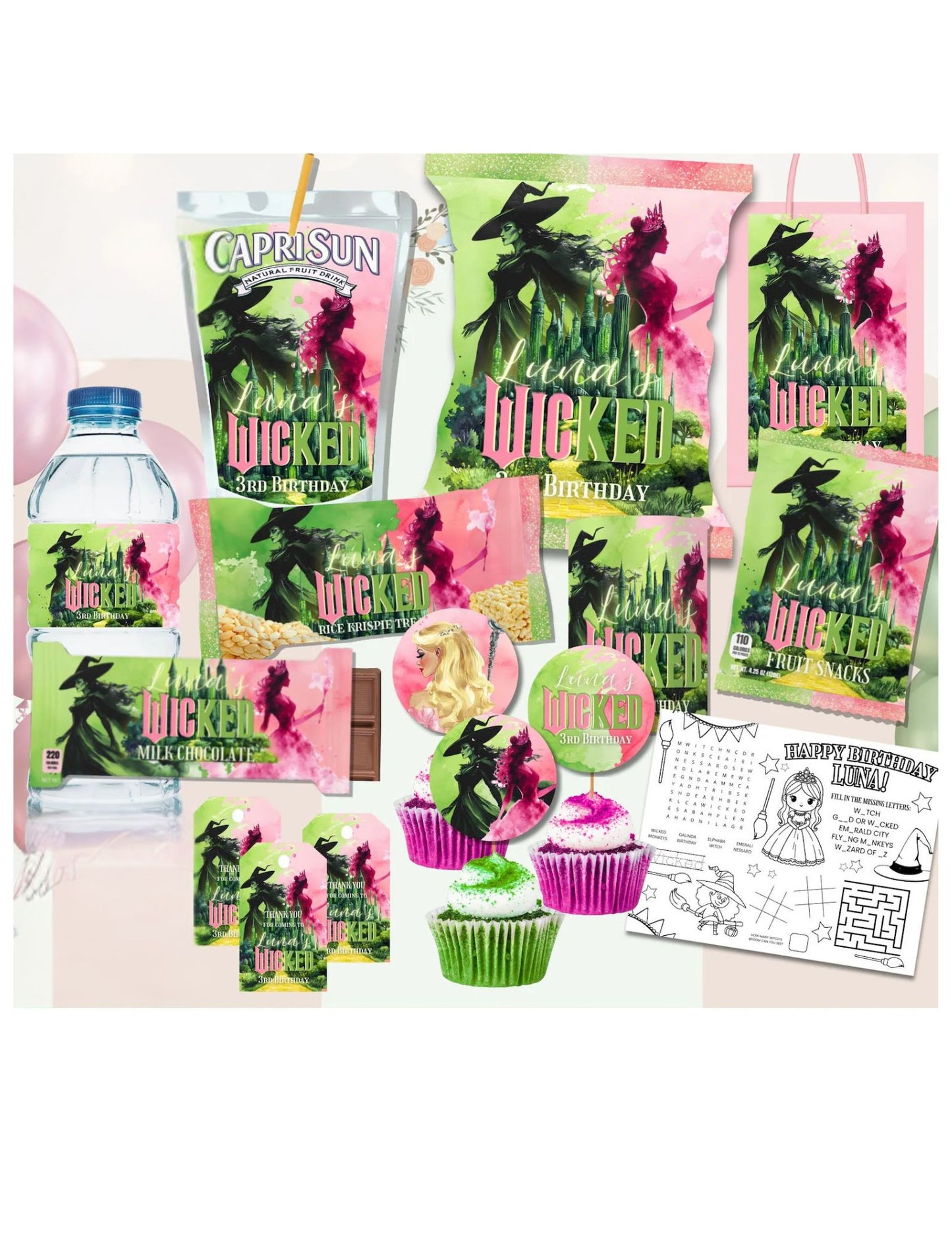 Wicked Birthday Party Favors