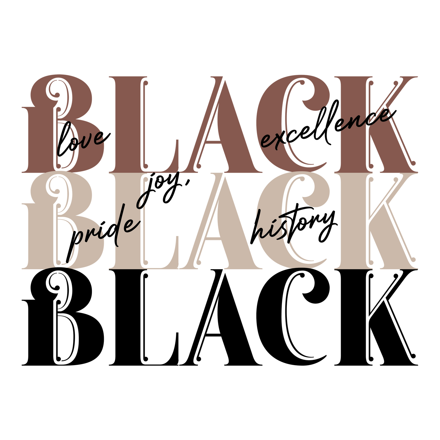 Black Joy DTF Print