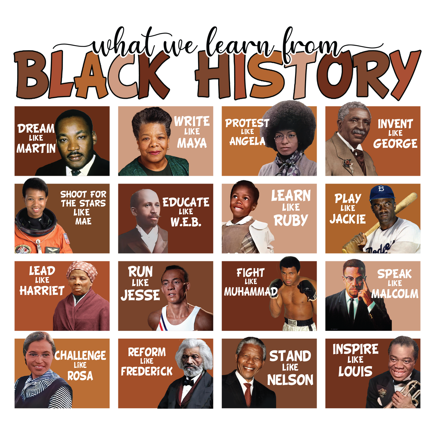What We Learn Black History DTF Print