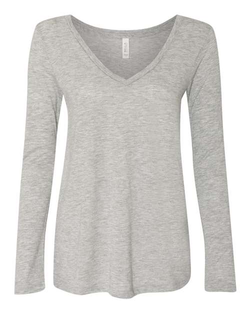 Women's Flowy Long Sleeve V-Neck Tee 8855