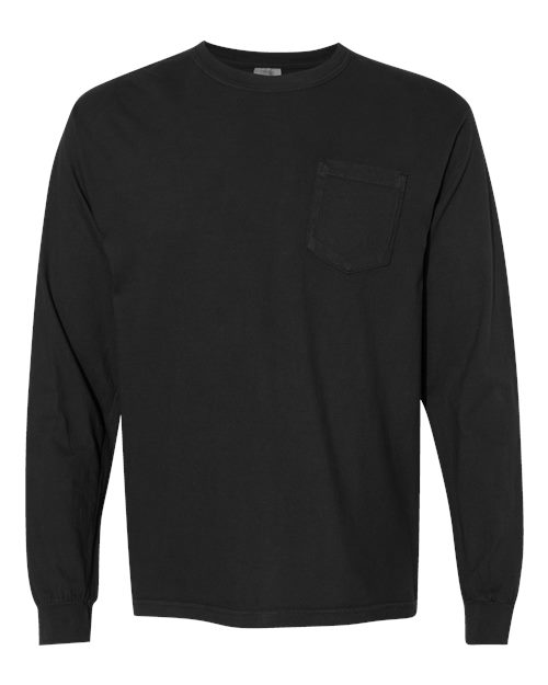 Garment-Dyed Heavyweight Long Sleeve Pocket T-Shirt - L