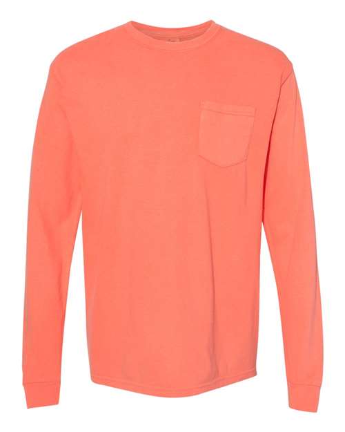 Garment-Dyed Heavyweight Long Sleeve Pocket T-Shirt - S