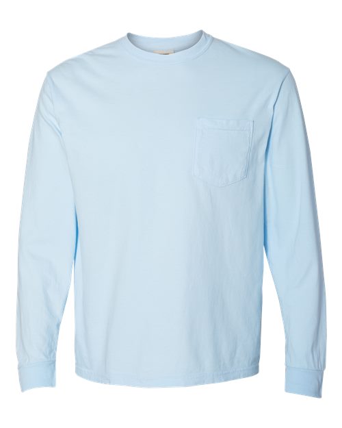 Garment-Dyed Heavyweight Long Sleeve Pocket T-Shirt - L