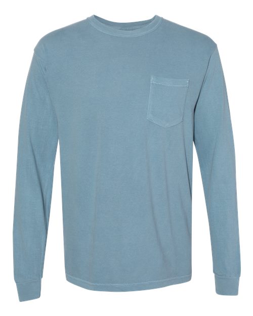 Garment-Dyed Heavyweight Long Sleeve Pocket T-Shirt - L