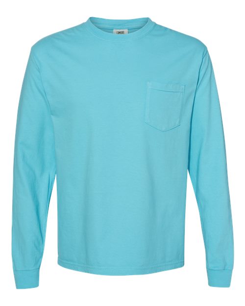 Garment-Dyed Heavyweight Long Sleeve Pocket T-Shirt - L