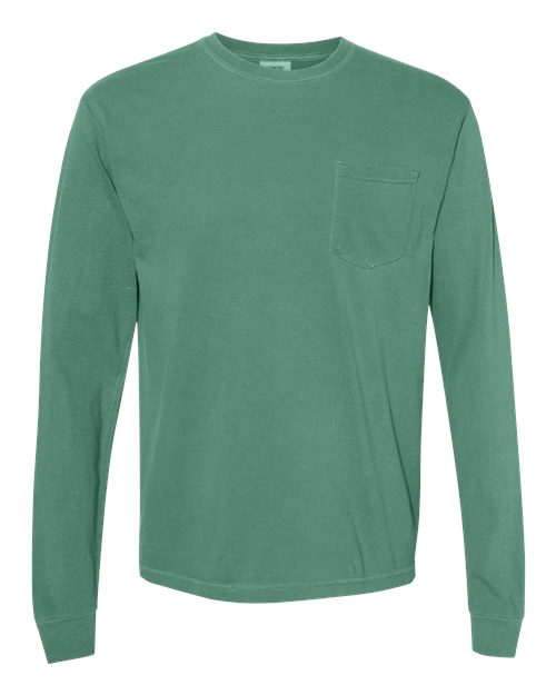 Garment-Dyed Heavyweight Long Sleeve Pocket T-Shirt - L