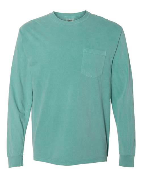Garment-Dyed Heavyweight Long Sleeve Pocket T-Shirt - L
