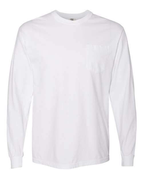 Garment-Dyed Heavyweight Long Sleeve Pocket T-Shirt - L