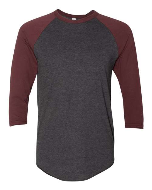 Unisex 50/50 Raglan Three-Quarter Sleeve Tee