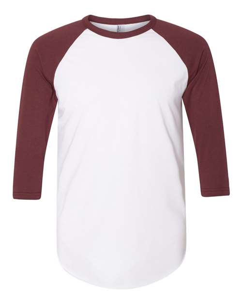 Unisex 50/50 Raglan Three-Quarter Sleeve Tee