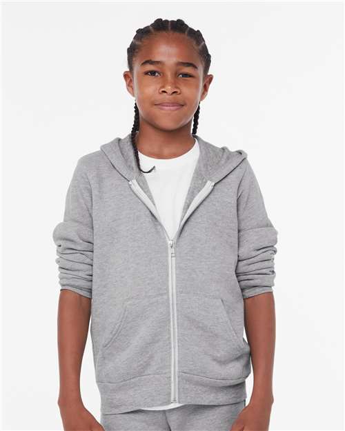 Youth Sponge Fleece Full-Zip Hoodie Sweatshirt 3739Y