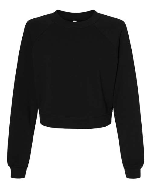 Women's Crop Raglan Fleece Crewneck Sweatshirt 7505