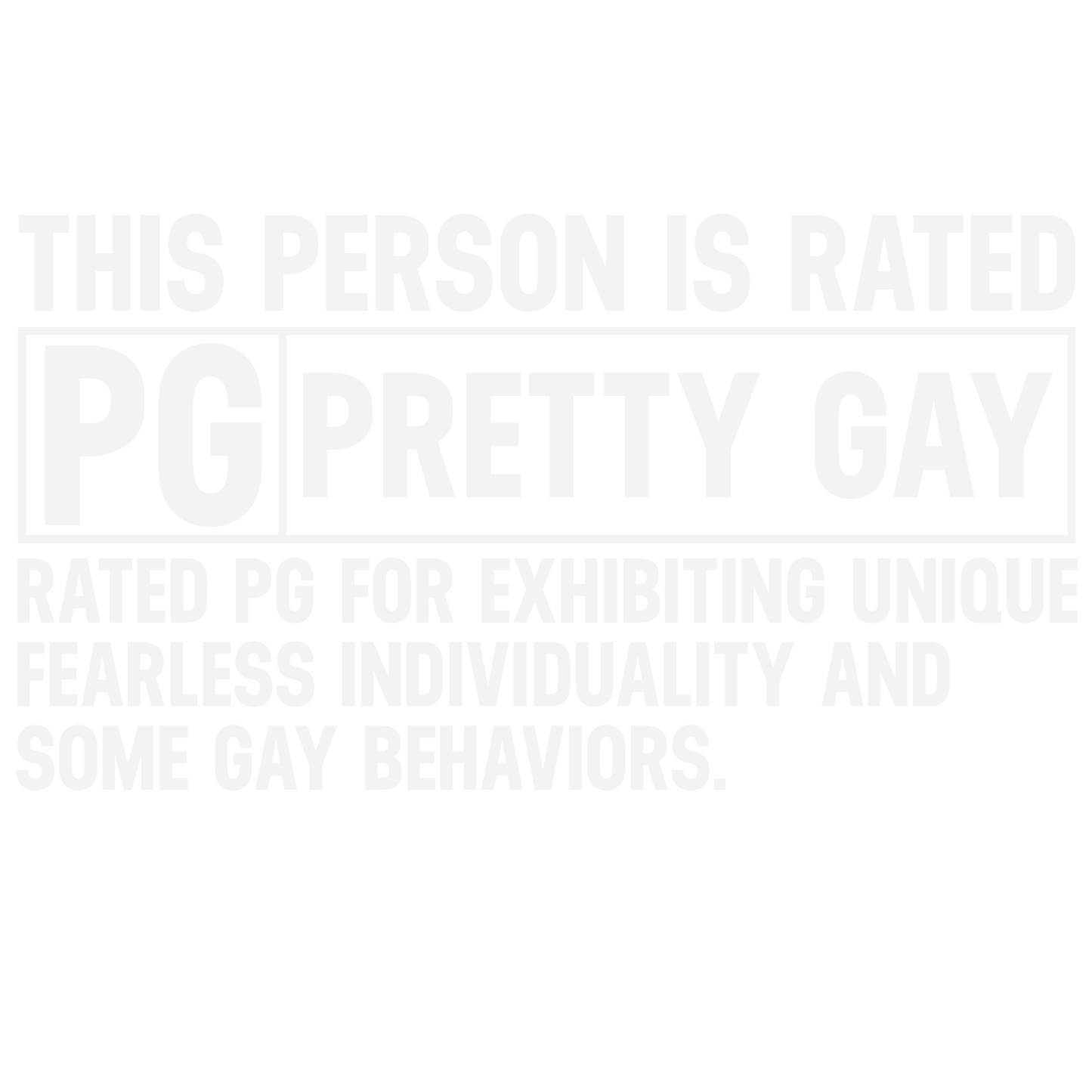 Rated PG DTF Print