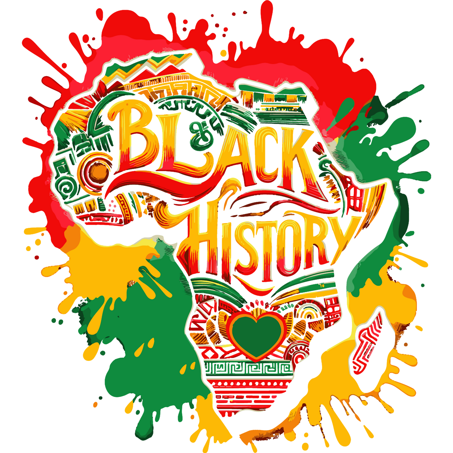 Black History Month Africa DTF Print