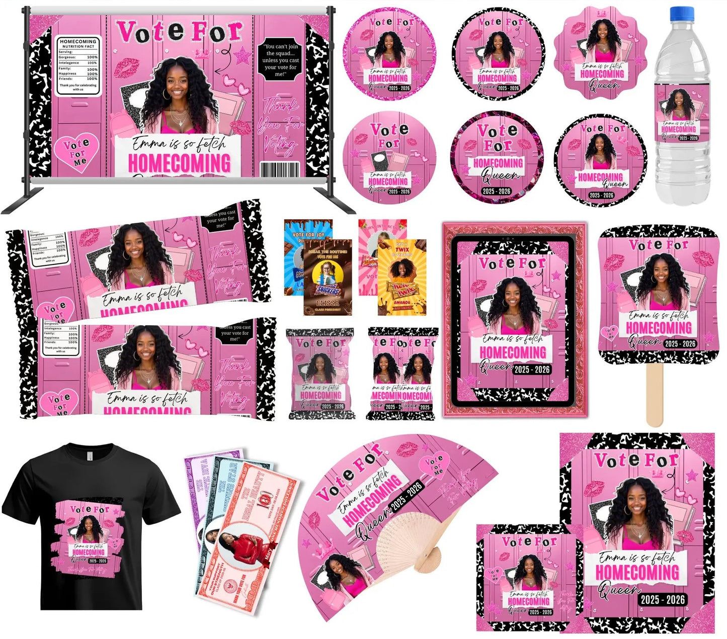 Pink and Black Vote For Party Favors