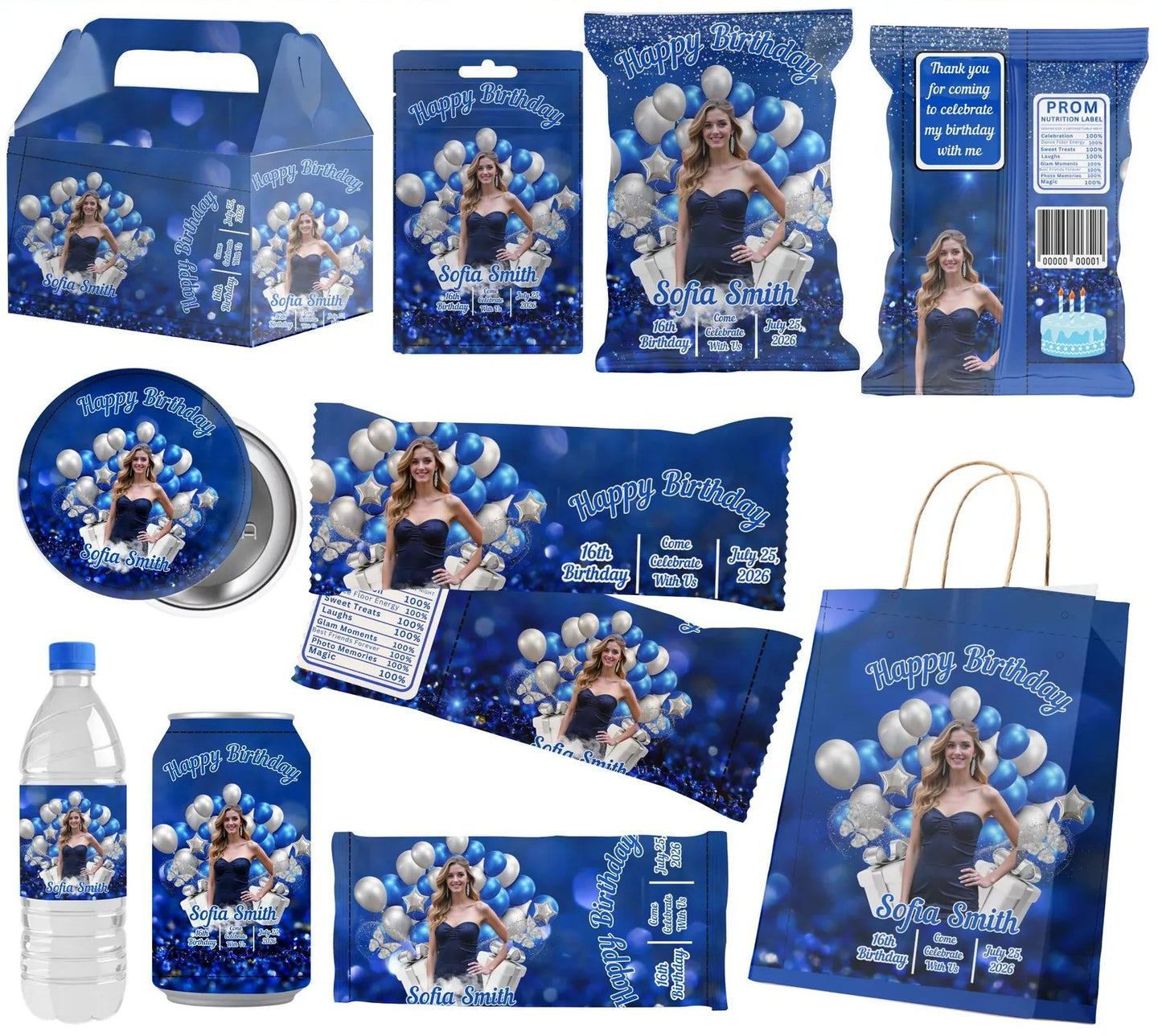 Blue and Silver Birthday Party Favors