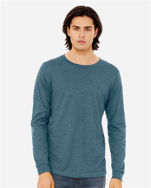 Heather CVC Long Sleeve Tee - L