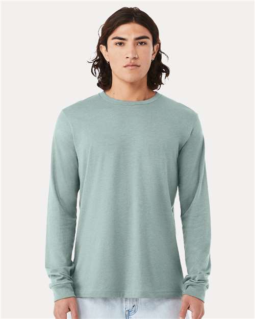 Heather CVC Long Sleeve Tee - L