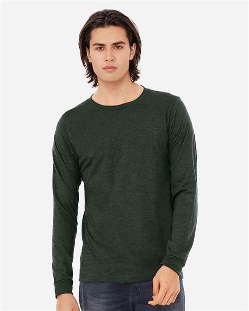 Heather CVC Long Sleeve Tee - L