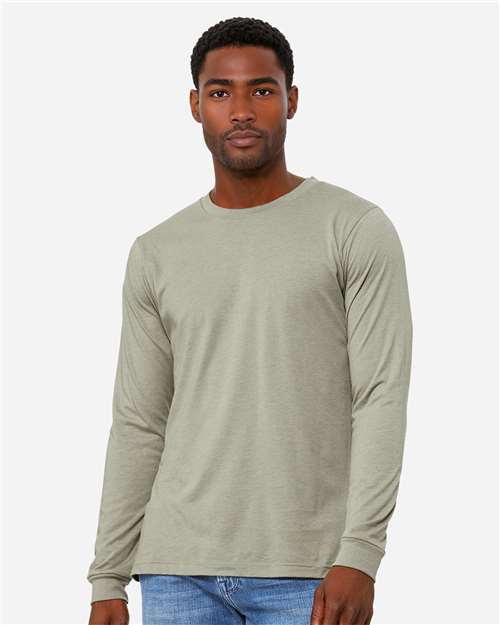 Heather CVC Long Sleeve Tee - L