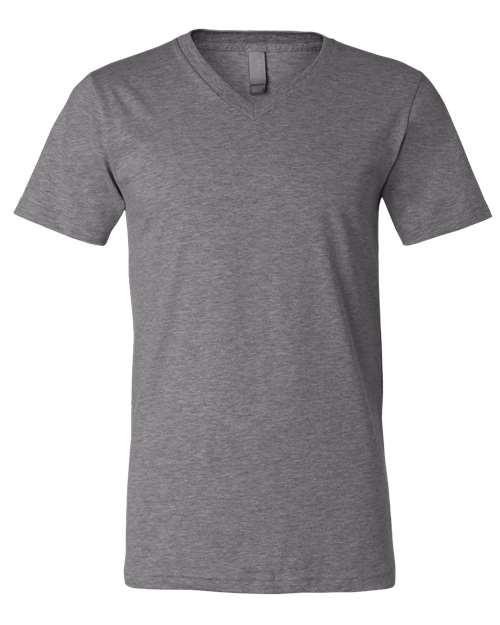 Unisex Heather CVC V-Neck Tee - L