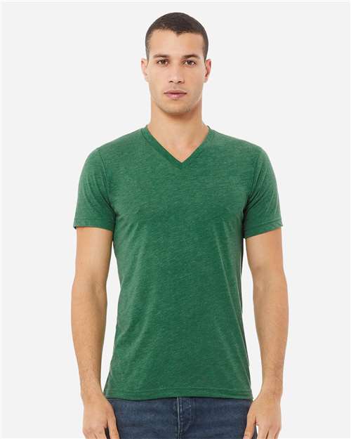 Unisex Heather CVC V-Neck Tee - L