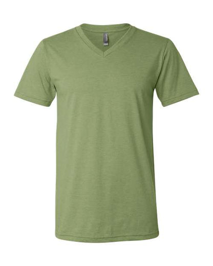 Unisex Heather CVC V-Neck Tee - XS