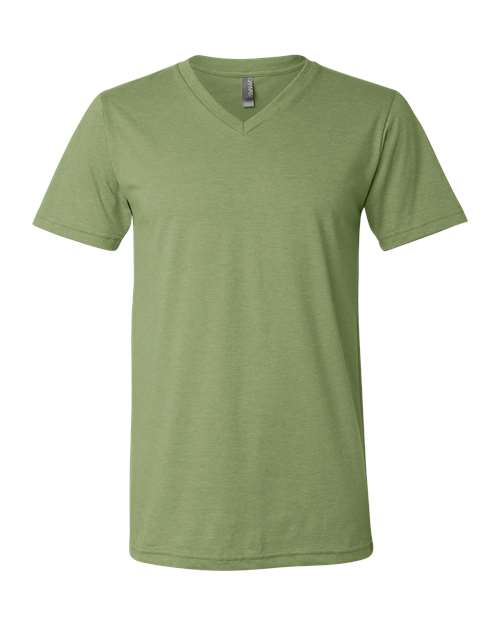 Unisex Heather CVC V-Neck Tee - L