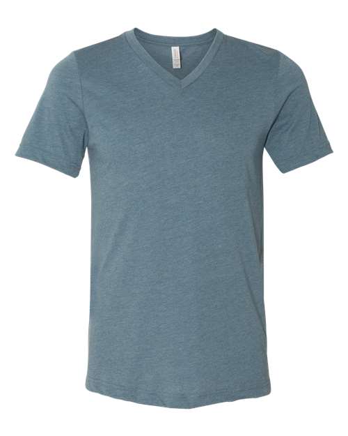 Unisex Heather CVC V-Neck Tee - L