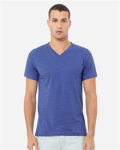 Unisex Heather CVC V-Neck Tee - XS