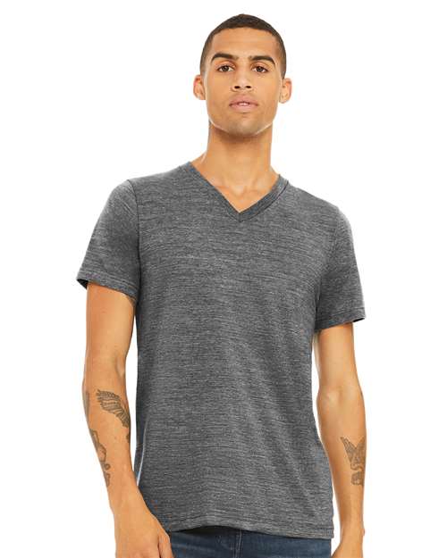 Unisex Textured Jersey V-Neck Tee 3655