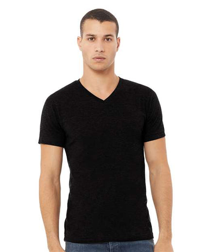 Unisex Heather CVC V-Neck Tee - XS