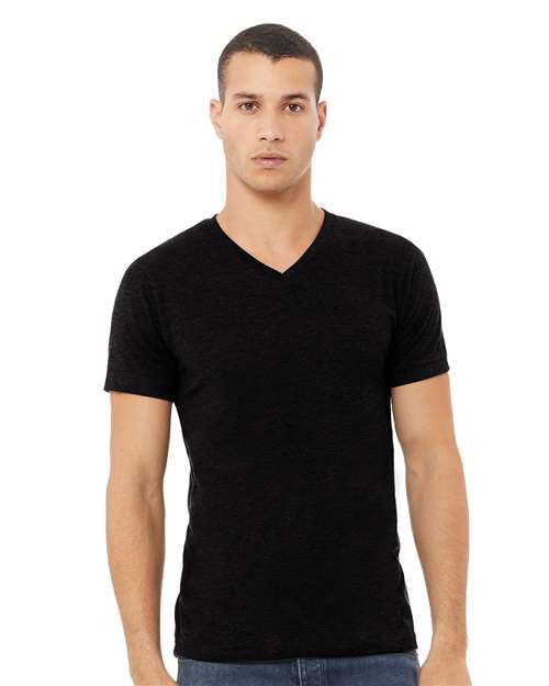 Unisex Heather CVC V-Neck Tee - L