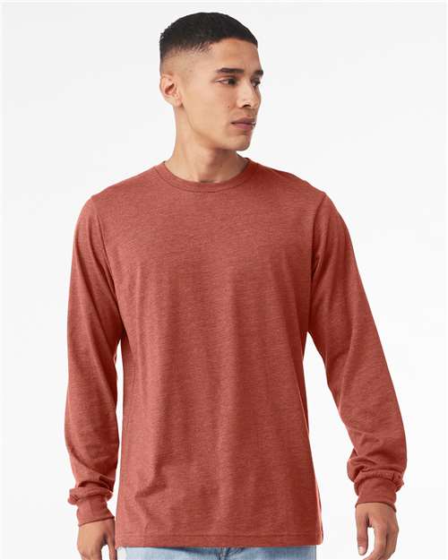 Heather CVC Long Sleeve Tee - L