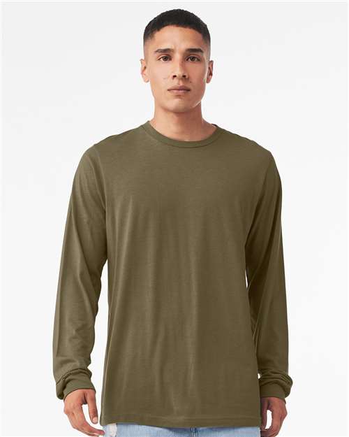 Heather CVC Long Sleeve Tee - L