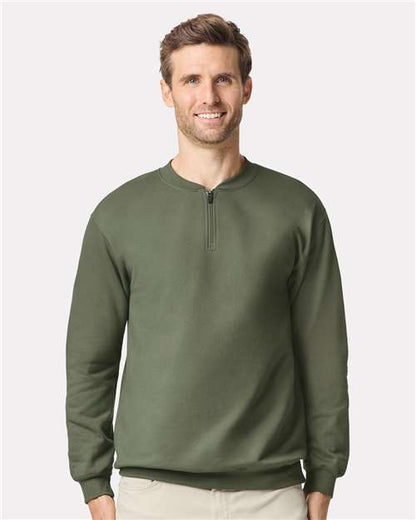 Unisex SoftstyleÂ® Midweight 1/4 Zip Sweatshirt
