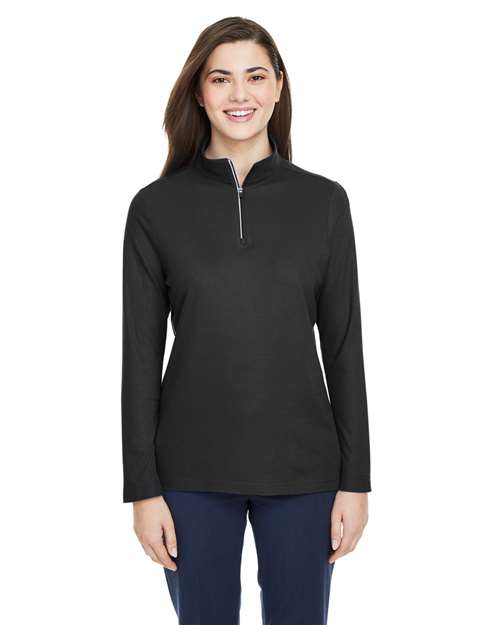 Women's Fusion ChromaSoft™ Pique Quarter-Zip Pullover CE405W