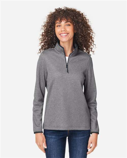 Women's Venture Heathered Stripe Quarter-Zip Pullover CE73W