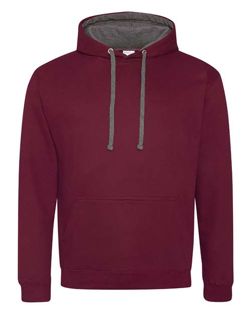 Unisex Midweight Varsity Contrast Hooded Sweatshirt
