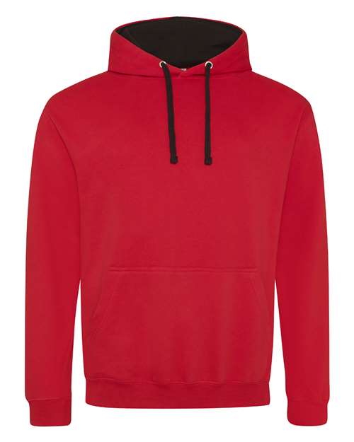Unisex Midweight Varsity Contrast Hooded Sweatshirt