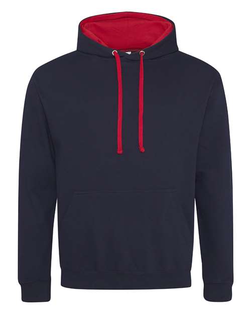 Unisex Midweight Varsity Contrast Hooded Sweatshirt