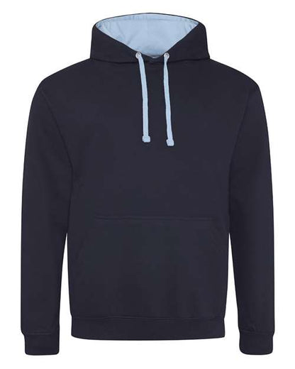 Unisex Midweight Varsity Contrast Hooded Sweatshirt